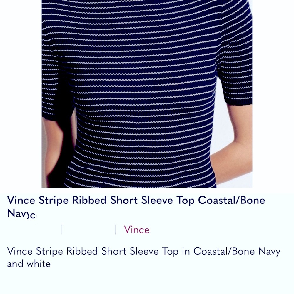 $195 NWT VINCE Double Stripe T-shirt - Picture 6 of 9